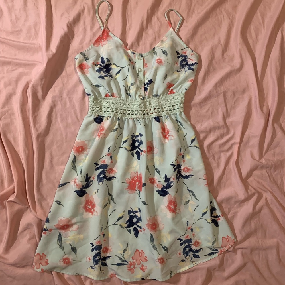 Blue Floral Sundress Size:S